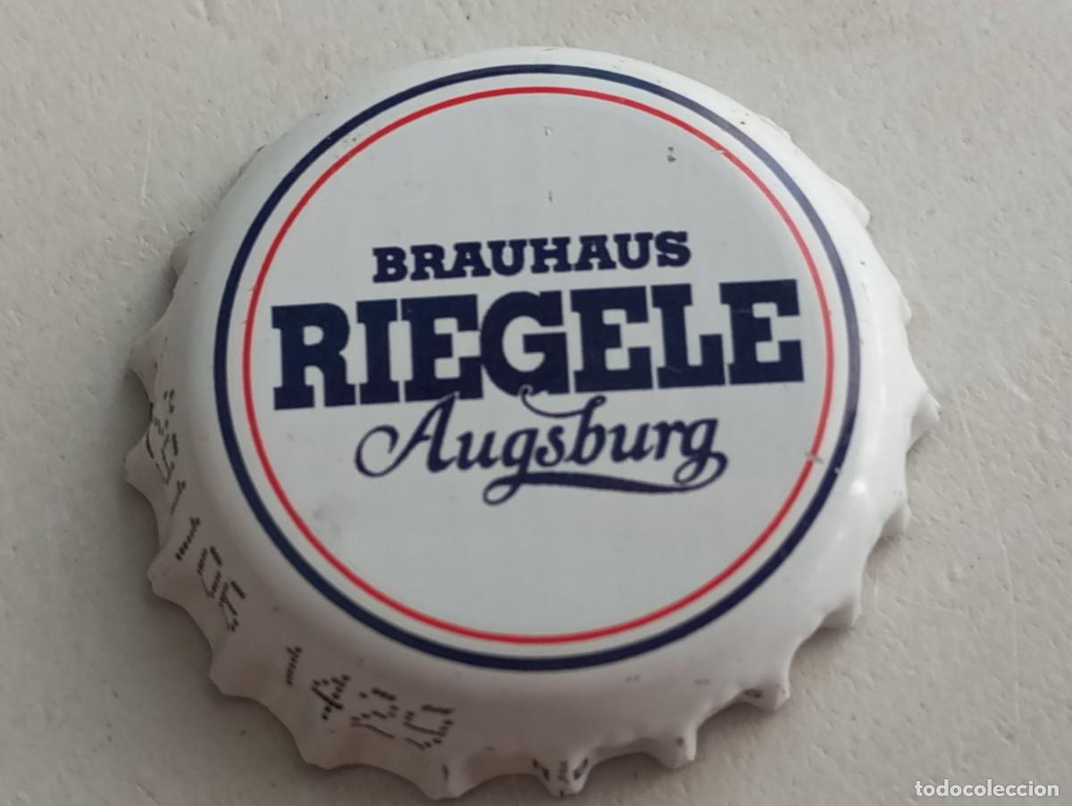 Coleccionismo de cervezas: Chapa tap&oacute;n corona de la cerveza alemana RIEGELE BRAUHAUS - AUGSBURG