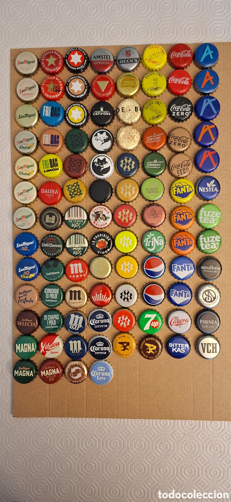 Coleccionismo de cervezas: 100 chapas cerveza y refrescos
