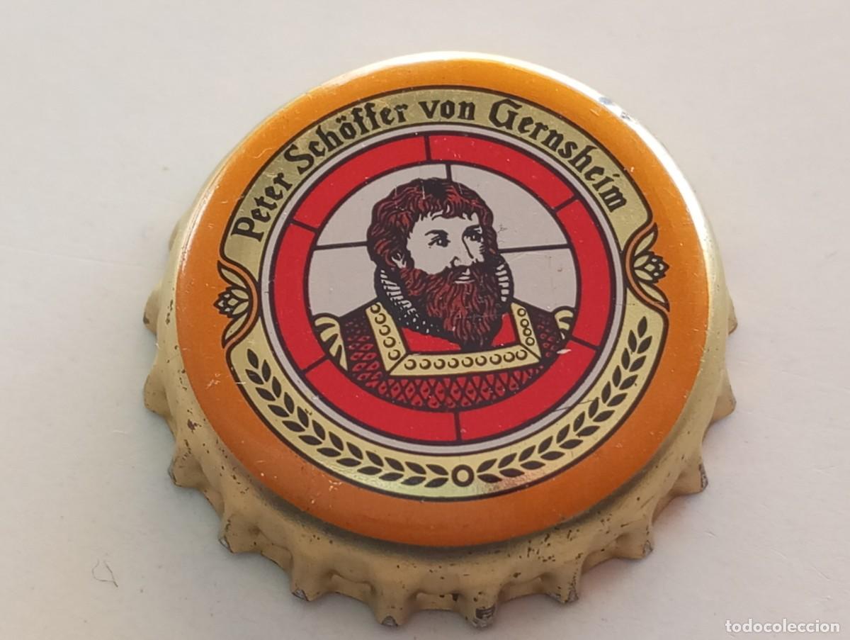 Coleccionismo de cervezas: Chapa tap&oacute;n corona de la cerveza alemana PETER SCH&Ouml;FFER VON GERNSHEIM