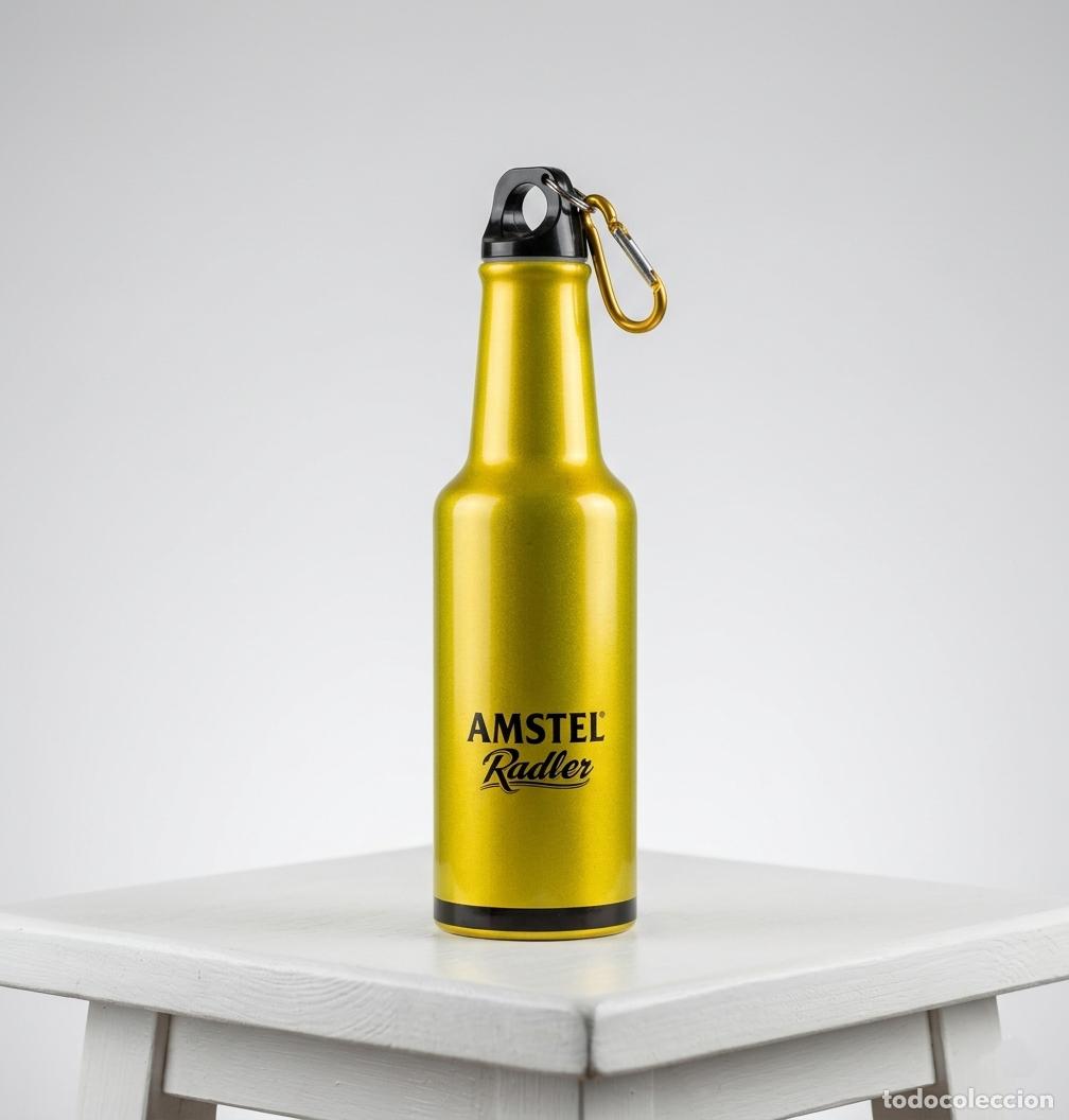 Coleccionismo de cervezas: Botella Cantimplora de Aluminio Amstel Radler Edici&oacute;n Publicitaria