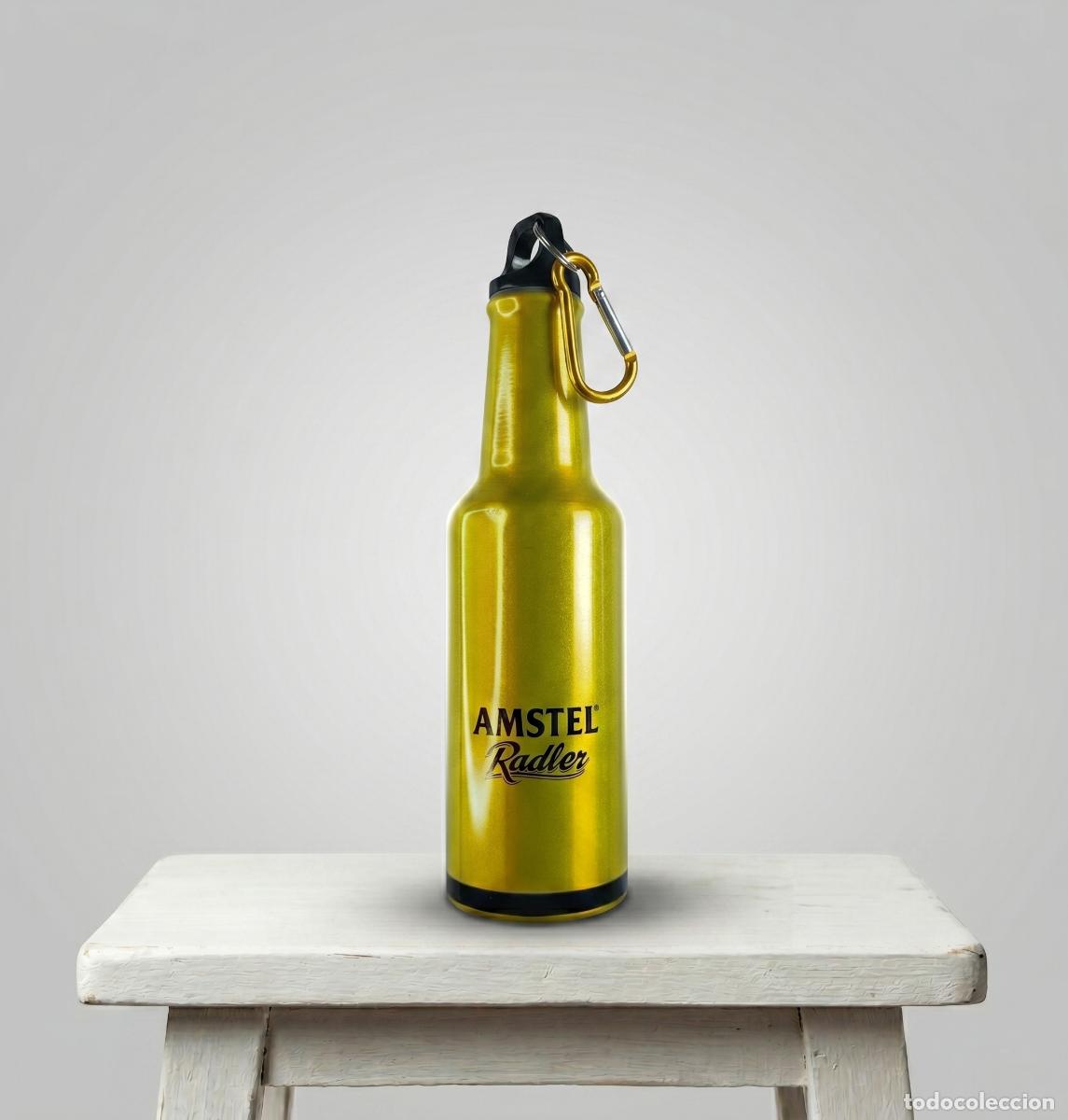 Coleccionismo de cervezas: Botella Cantimplora de Aluminio Amstel Radler Edici&oacute;n Publicitaria
