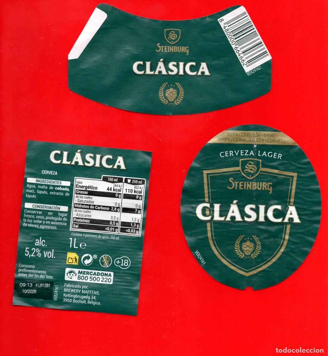 Coleccionismo de cervezas: ETIQUETA CERVEZA STEINBURG 1,0 L &rdquo;CLASICA&rdquo; (2026)