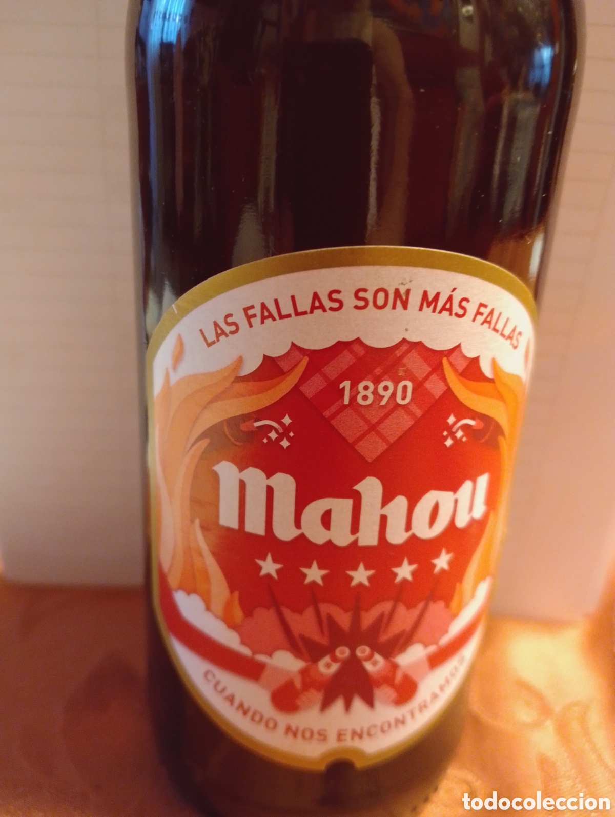 Coleccionismo de cervezas: Botella Cerveza Mahou Fallas Valencia