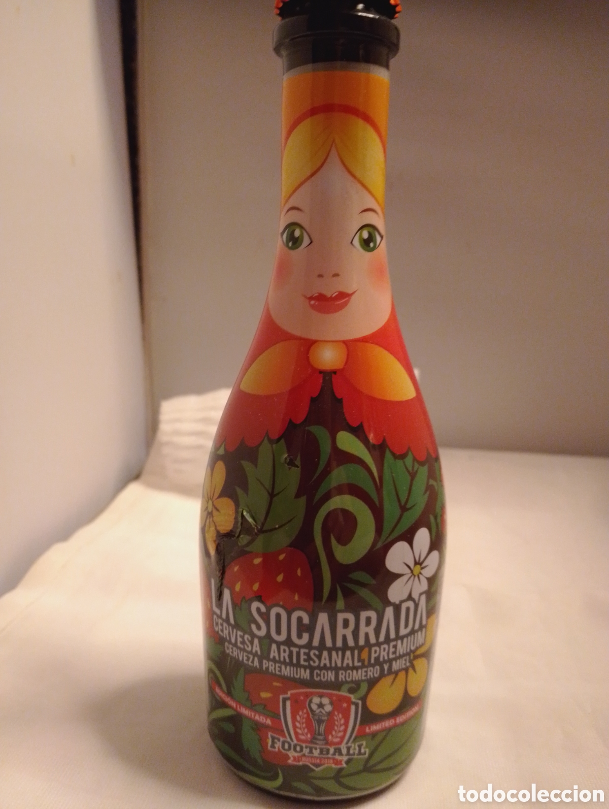 Coleccionismo de cervezas: Cerveza La Socarrada, VAC&Iacute;A. Rusia 2018