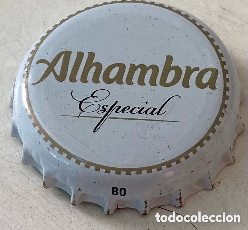 Coleccionismo de cervezas: TAP&Oacute;N CORONA BOTTLE CAP BIERE BEER CHAPA CERVEZA ALHAMBRA(10)FAB. CHAPA: CP--LOTE N. 4127--CARMANJO