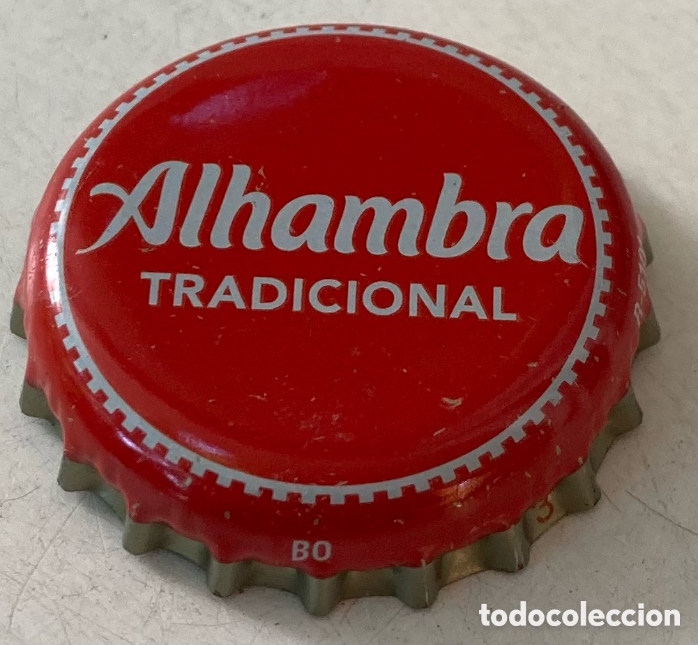 Coleccionismo de cervezas: TAP&Oacute;N CORONA BOTTLE CAP BIERE BEER CHAPA CERVEZA ALHAMBRA(12)FAB. CHAPA: U--LOTE N. 4128--CARMANJO