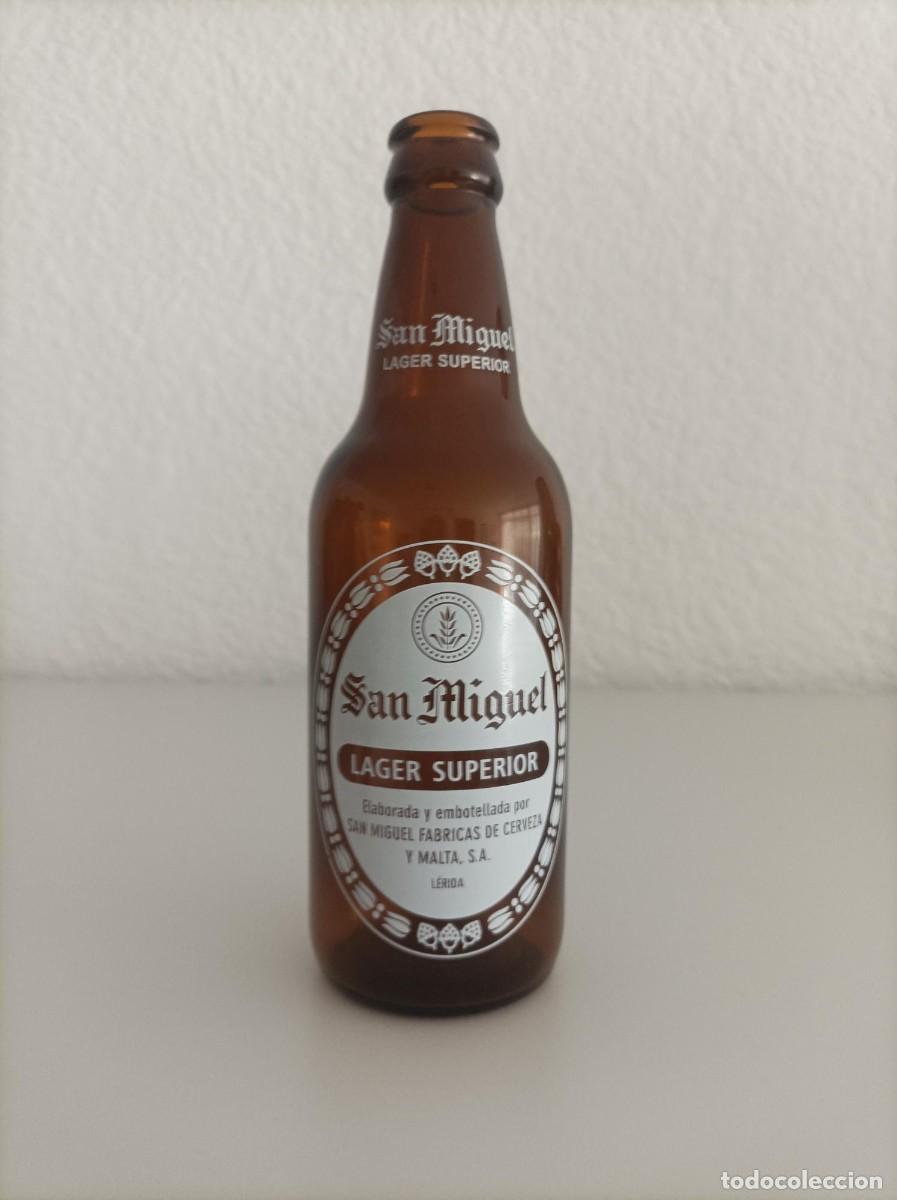 Coleccionismo de cervezas: Botella de cerveza antigua San Miguel Lager Superior