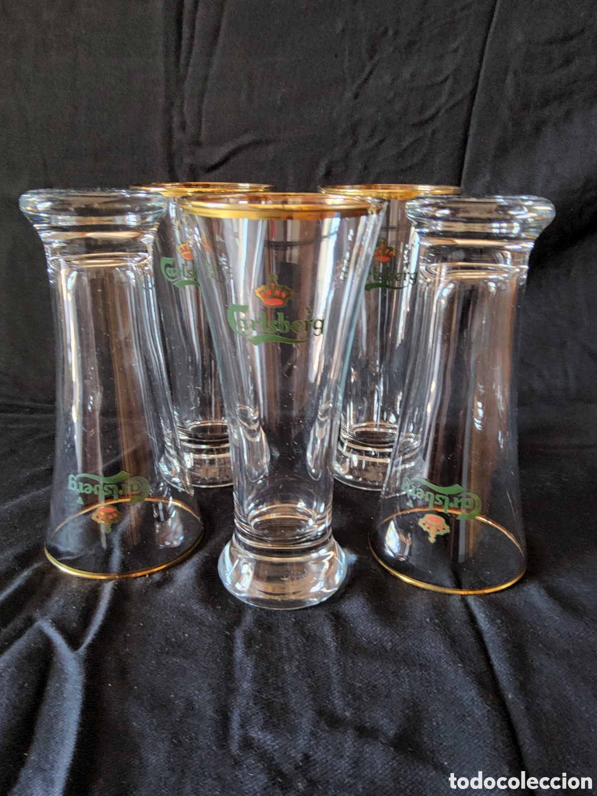Coleccionismo de cervezas: 5 VASOS DE CERVEZA MARCA CARLSBERG
