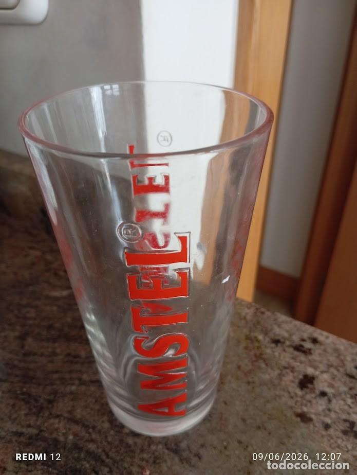Coleccionismo de cervezas: VASO GORDO CERVEZA AMSTEL LETRAS EN RELIEVE
