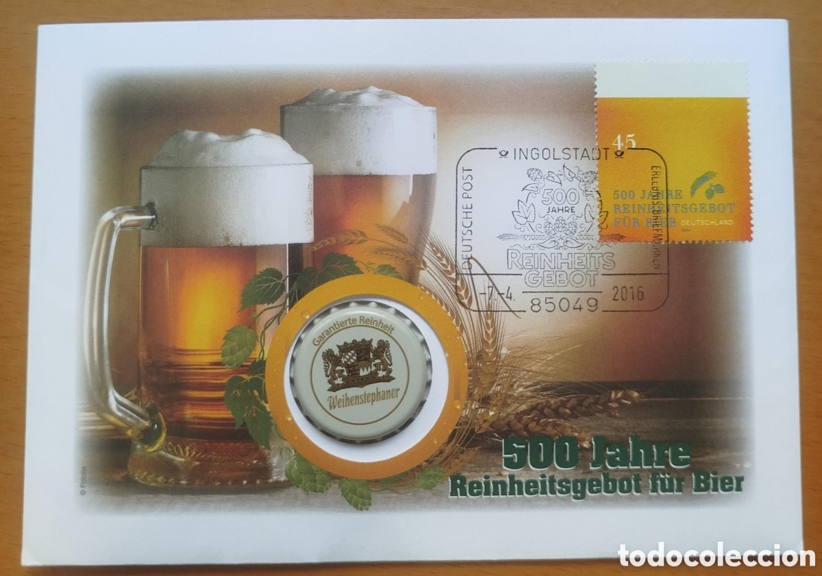 Coleccionismo de cervezas: Sobre Conmemorativo 500 A&ntilde;os Cerveza Alemana (Chapa Weihenstephan)