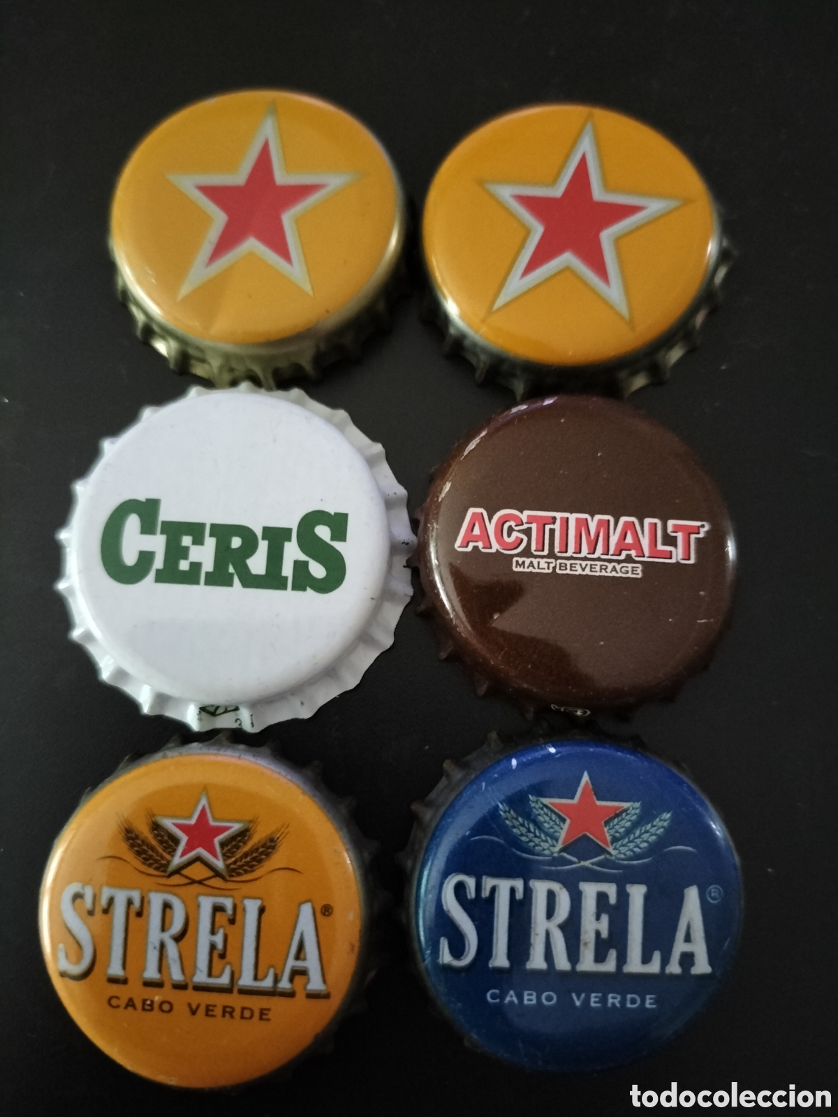 Coleccionismo de cervezas: LOTE 6 CHAPAS TAPON CORONA CERVEZA - CABO VERDE