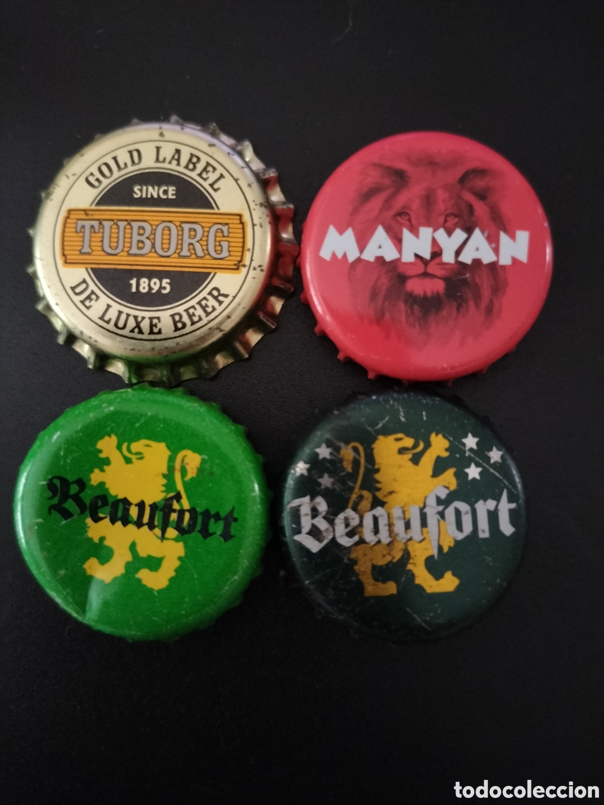 Coleccionismo de cervezas: LOTE 4 CHAPAS TAPON CORONA CERVEZA - CAMER&Uacute;N