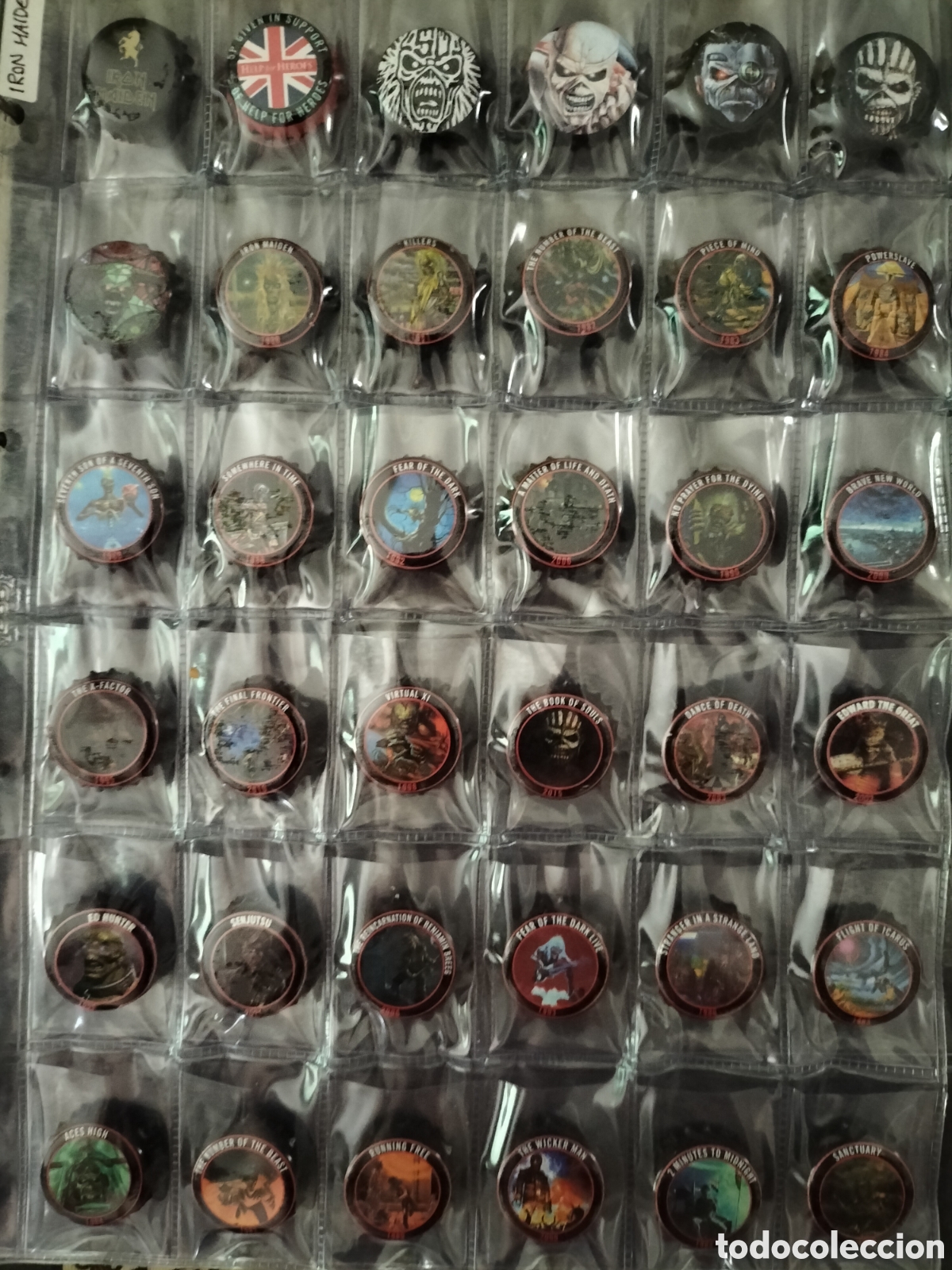 Coleccionismo de cervezas: LOTE/COLECCI&Oacute;N CHAPAS TAPON CORONA - SERIES COMPLETAS CERVEZA TROOPER - IRON MAIDEN