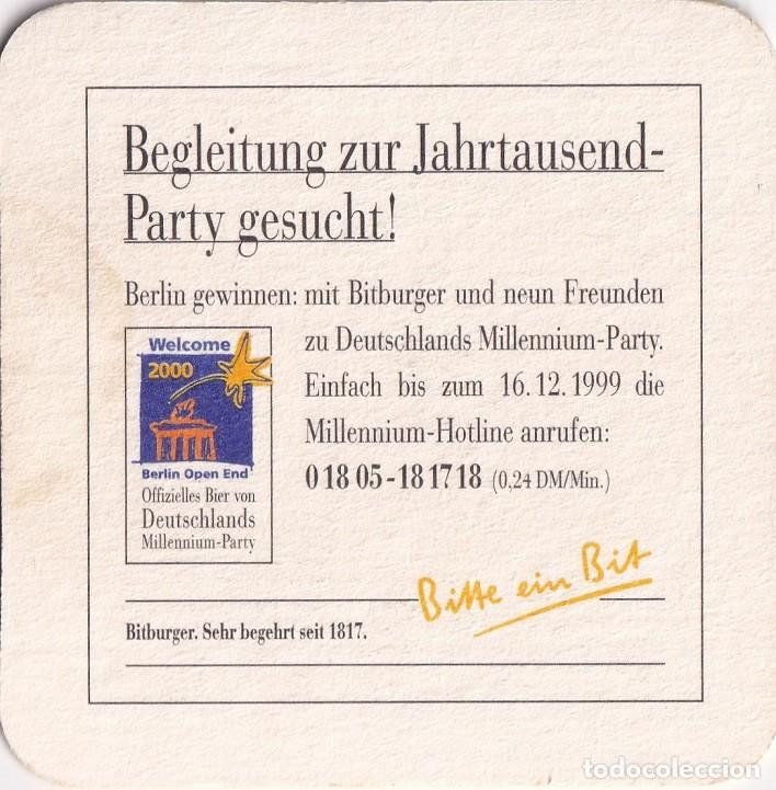 Coleccionismo de cervezas: Antiguo posavasos - Bitte ein Bit - Bitburger - Foto 2