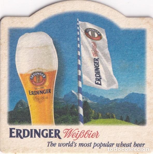 Coleccionismo de cervezas: Antiguo posavasos - Cerveza alemana Erdinger Wei&szlig;bier