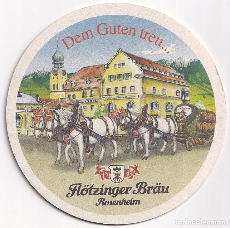 Coleccionismo de cervezas: Antiguo posavasos - Fl&ouml;tzinger Br&auml;u - Dem Guten treu... - Rosenheim