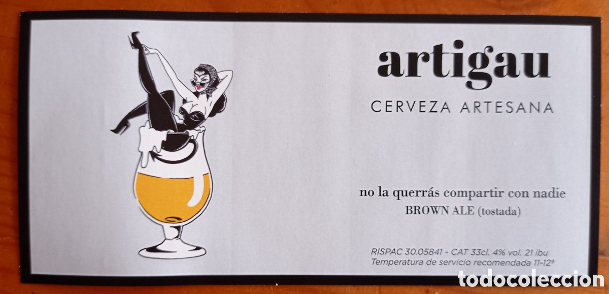 Coleccionismo de cervezas: CERVEZA ARTIGAU ETIQUETA
