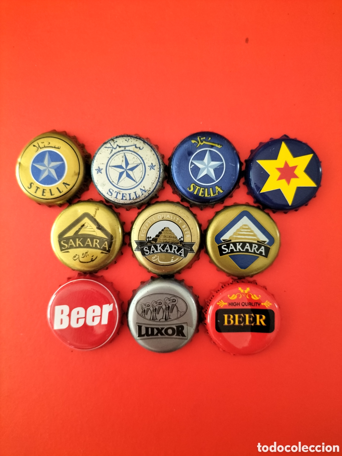 Coleccionismo de cervezas: LOTE 10 CHAPAS TAPON CORONA CERVEZA - EGIPTO