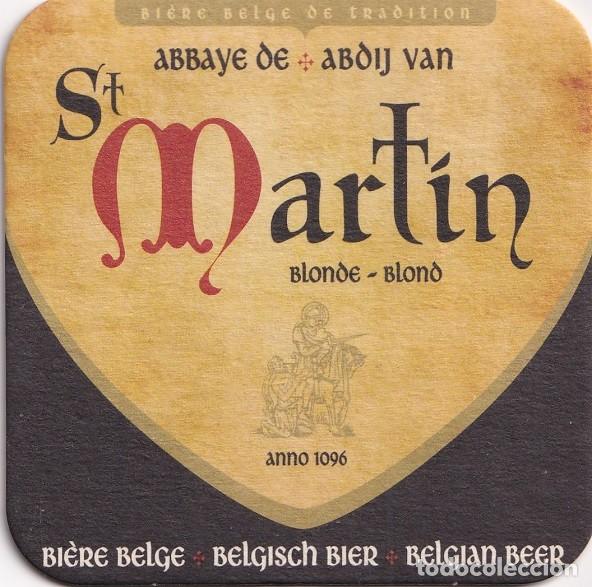 Coleccionismo de cervezas: Antiguo posavasos - St Martin - Blonde - Blond - Abbaye de Abdjij van - Bi&egrave;re Belge de tradition