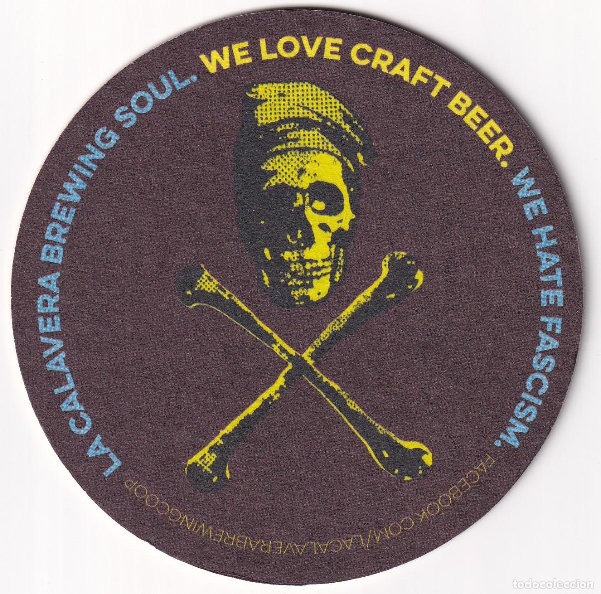 Coleccionismo de cervezas: Antiguo posavasos - La calavera brewing soul - We love craft beer - We hate fascism