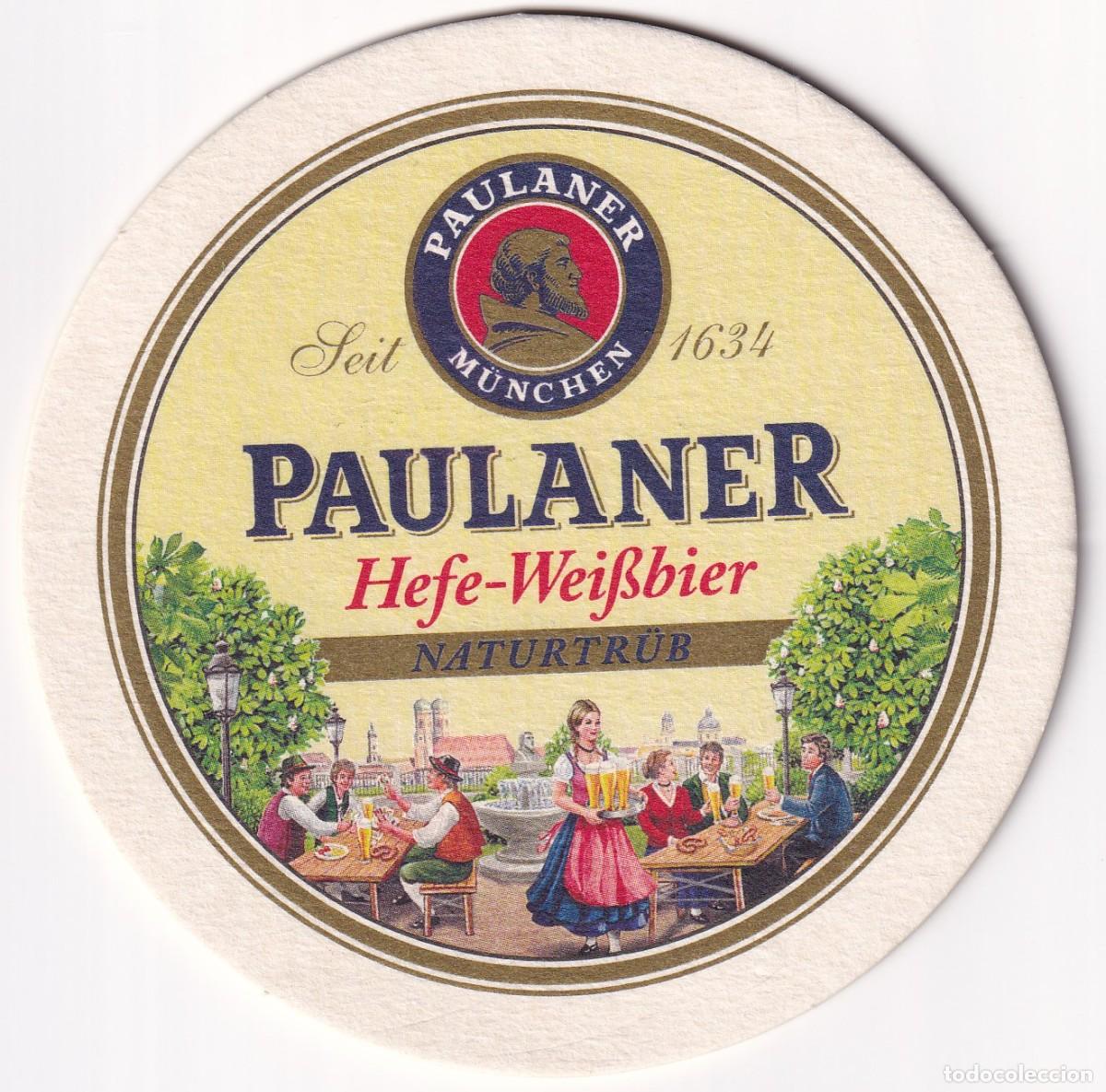 Colecionismo de cervejas: Antiguo posavasos - Paulaner - Hefe-Weissbier