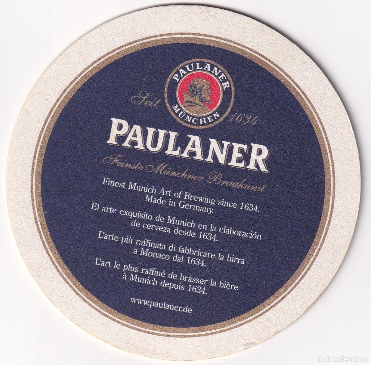 Coleccionismo de cervezas: Antiguo posavasos - Paulaner - M&uuml;nchen - Foto 2