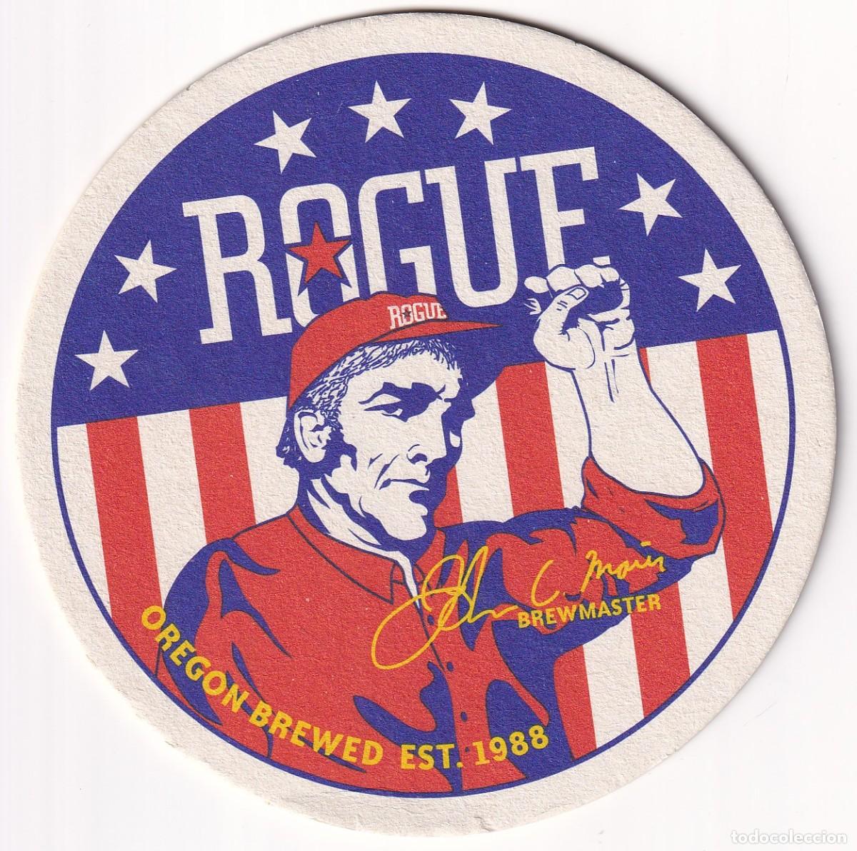 Coleccionismo de cervezas: Antiguo posavasos - Rogue - Oregon Brewed est. 1988