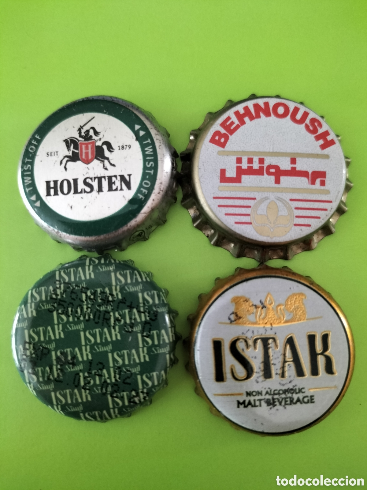 Coleccionismo de cervezas: LOTE 4 CHAPAS TAPON CORONA CERVEZA Y BEBIDA DE MALTA - IR&Aacute;N