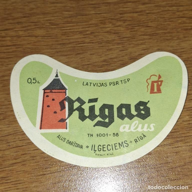 Coleccionismo de cervezas: ETIQUETA CERVEZA - Rigas alus 1958 Letonia sovi&eacute;tica