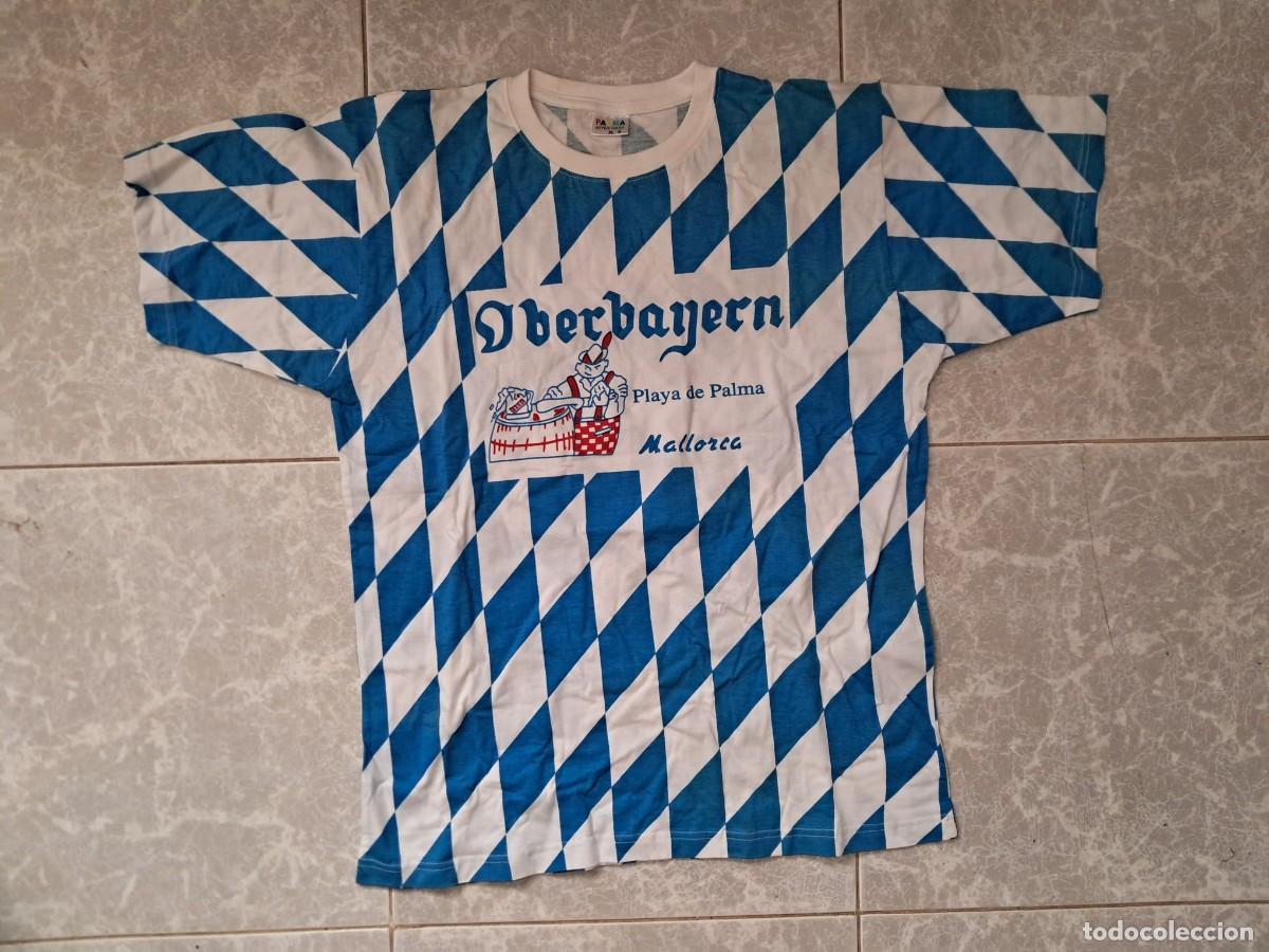 Coleccionismo de cervezas: camiseta de publicidad, Oberbayern, Playa de Palma, Mallorca, fiesta cerveza.
