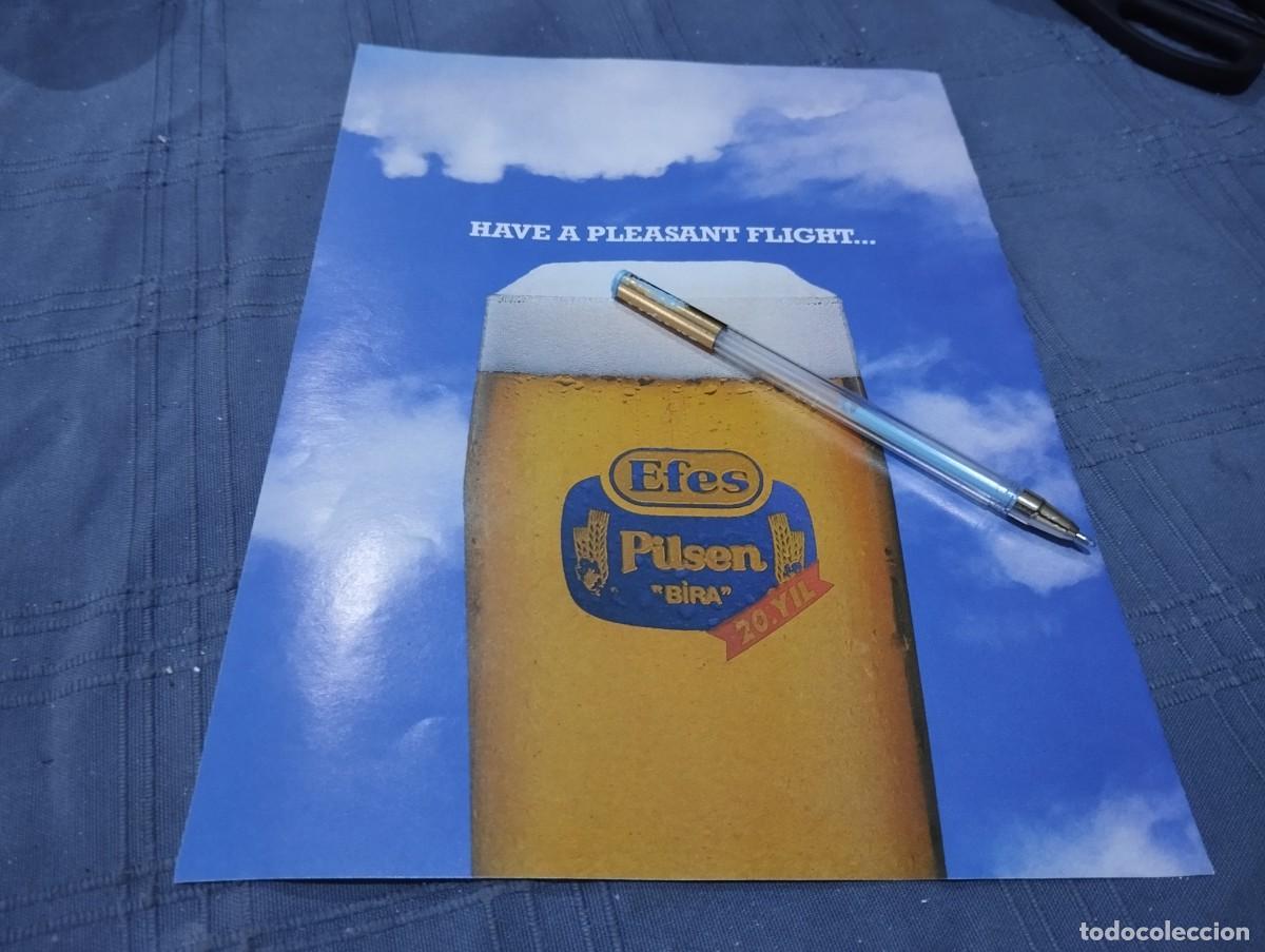 Coleccionismo de cervezas: CERVEZA EFES PILSEN ANTIGUO ANUNCIO PUBLICIDAD REVISTA EN INGL&Eacute;S BONITO PARA ENMARCAR