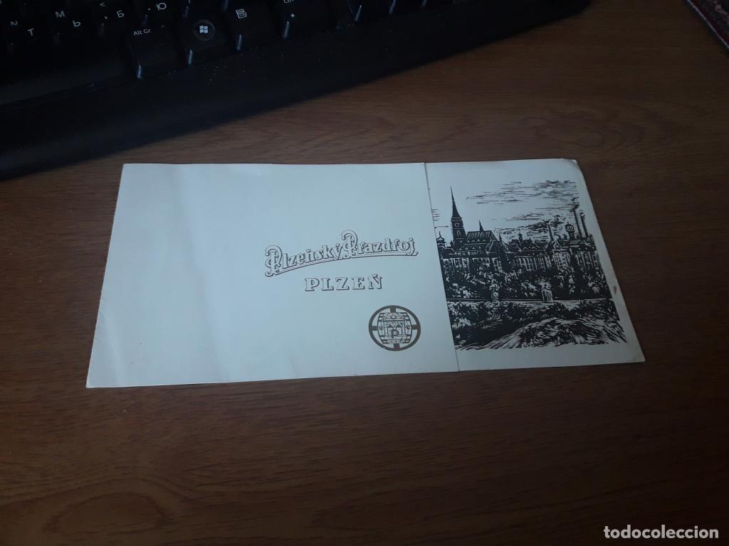 Coleccionismo de cervezas: Antigua Folleto publicitario PLZEN Prazdroj - Cerveza 1970 Checoslovaquia, Nueva. Sin pegar.