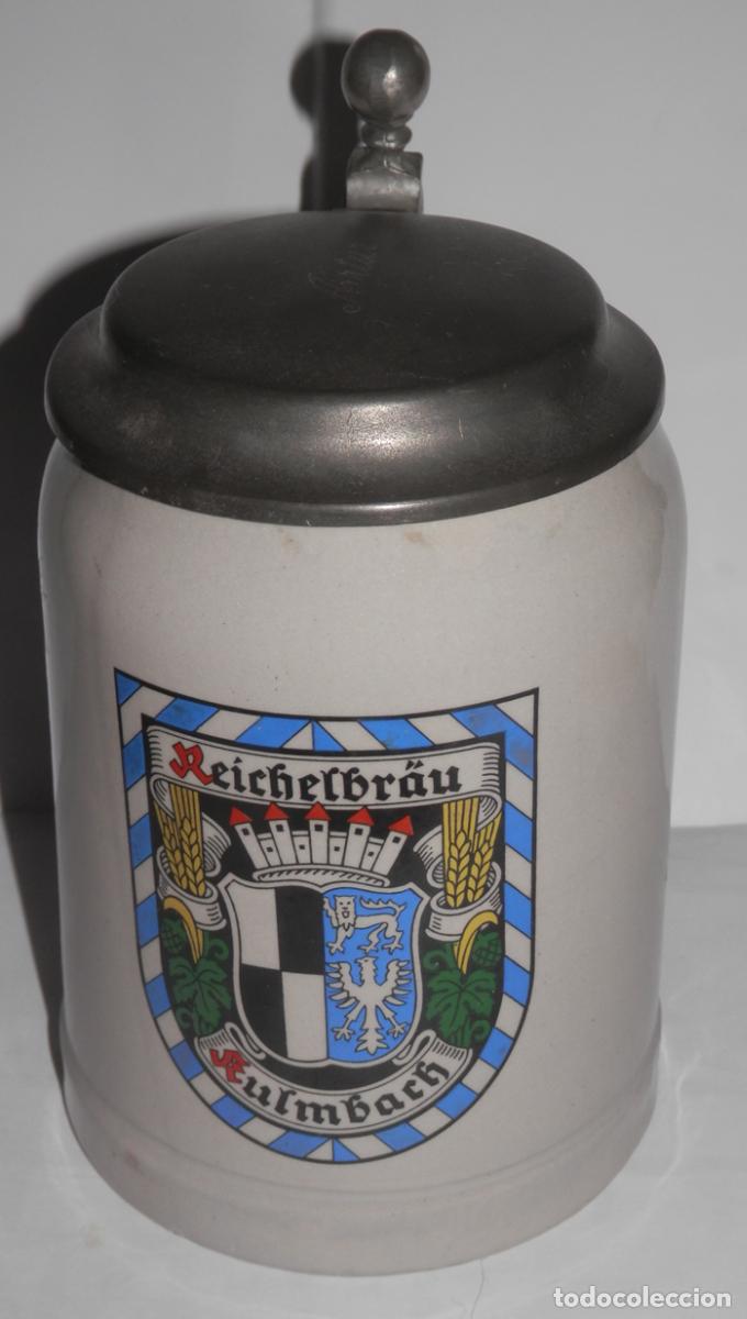 Coleccionismo de cervezas: JARRA CON TAPA DE LA CERVEZA KULMBACH REICHELBRAU