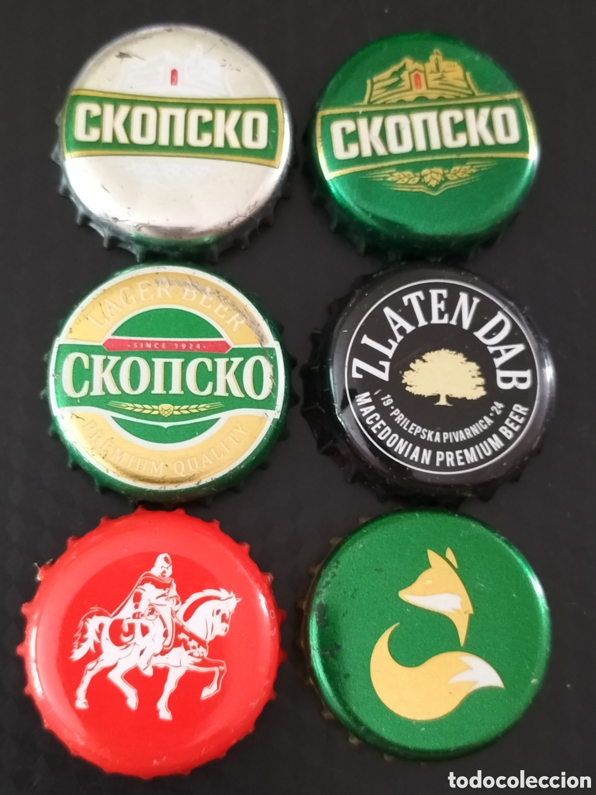 Coleccionismo de cervezas: LOTE 6 CHAPAS TAPON CORONA CERVEZA - MACEDONIA DEL NORTE