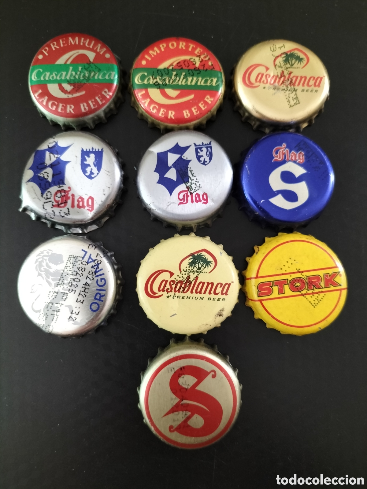 Coleccionismo de cervezas: LOTE 10 CHAPAS TAPON CORONA CERVEZA - MARRUECOS