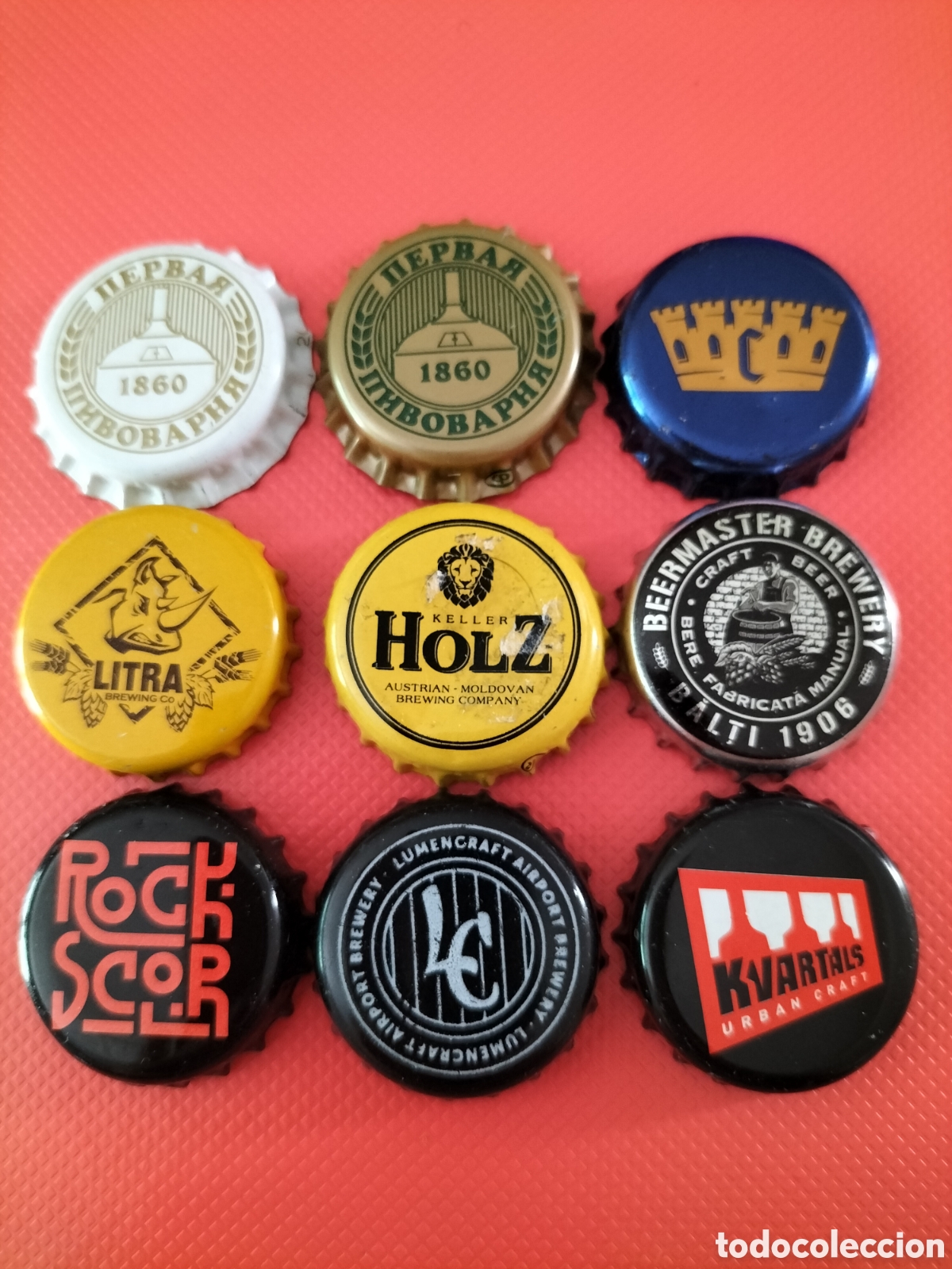 Coleccionismo de cervezas: LOTE 9 CHAPAS TAPON CORONA CERVEZA - MOLDAVIA