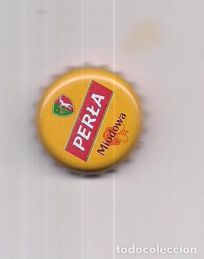 Coleccionismo de cervezas: 1 chapa de polonia Perla color amarillo