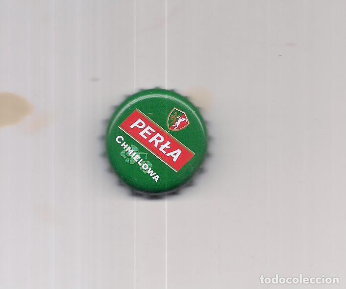 Coleccionismo de cervezas: 1 chapa de polonia Perla color verde