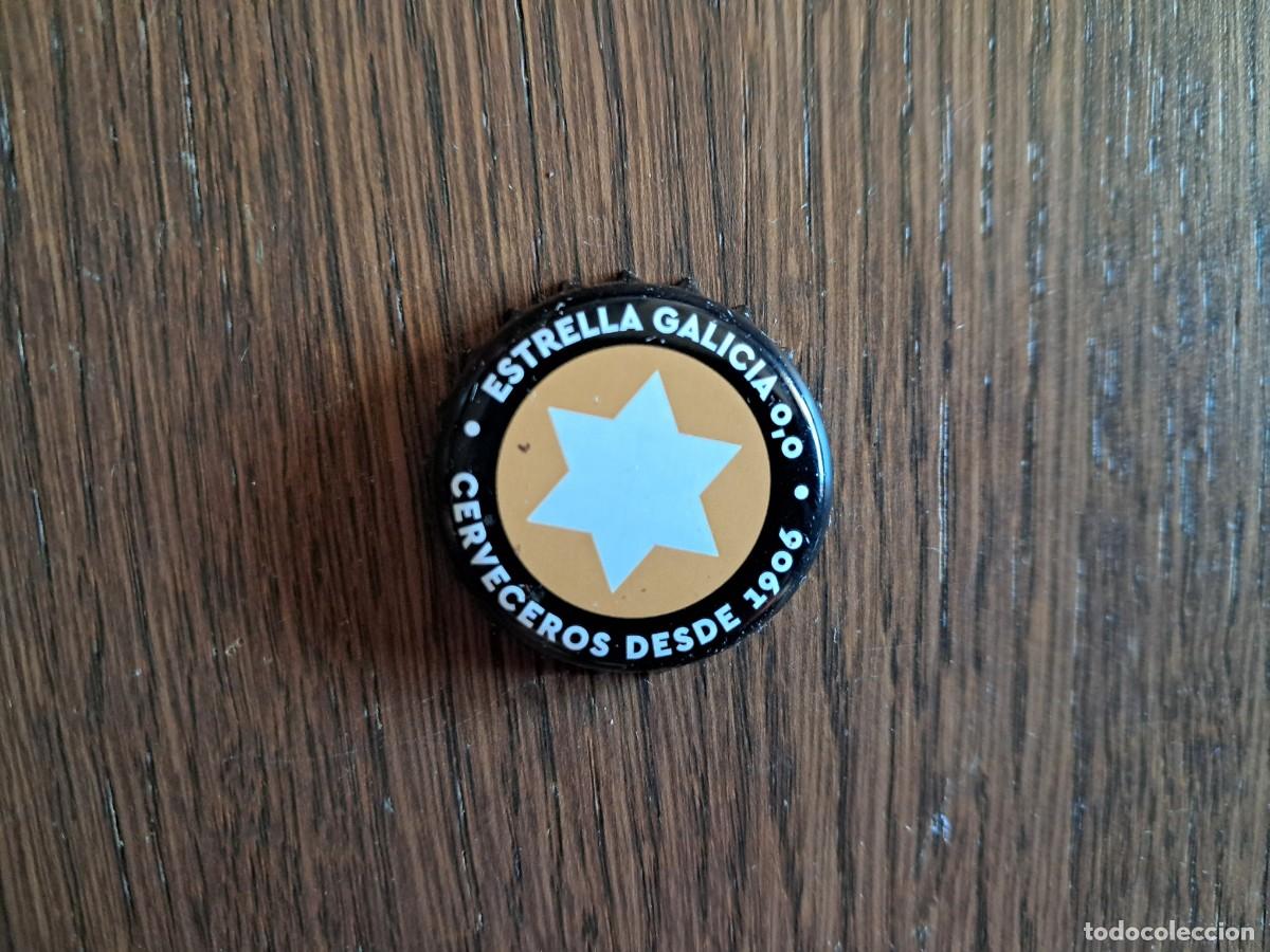 Coleccionismo de cervezas: chapa tap&oacute;n corona de cerveza, estrella Galicia 0,0, sin alcohol.