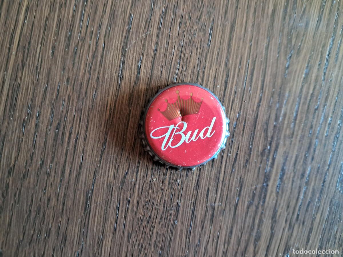 Coleccionismo de cervezas: chapa tap&oacute;n corona de cerveza, bud.