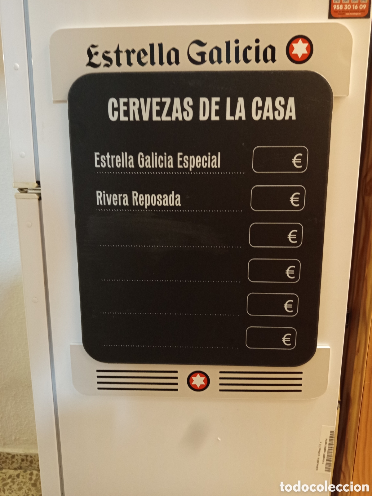 Coleccionismo de cervezas: Pizarra publicidad cerveza estrella Galicia cervezas