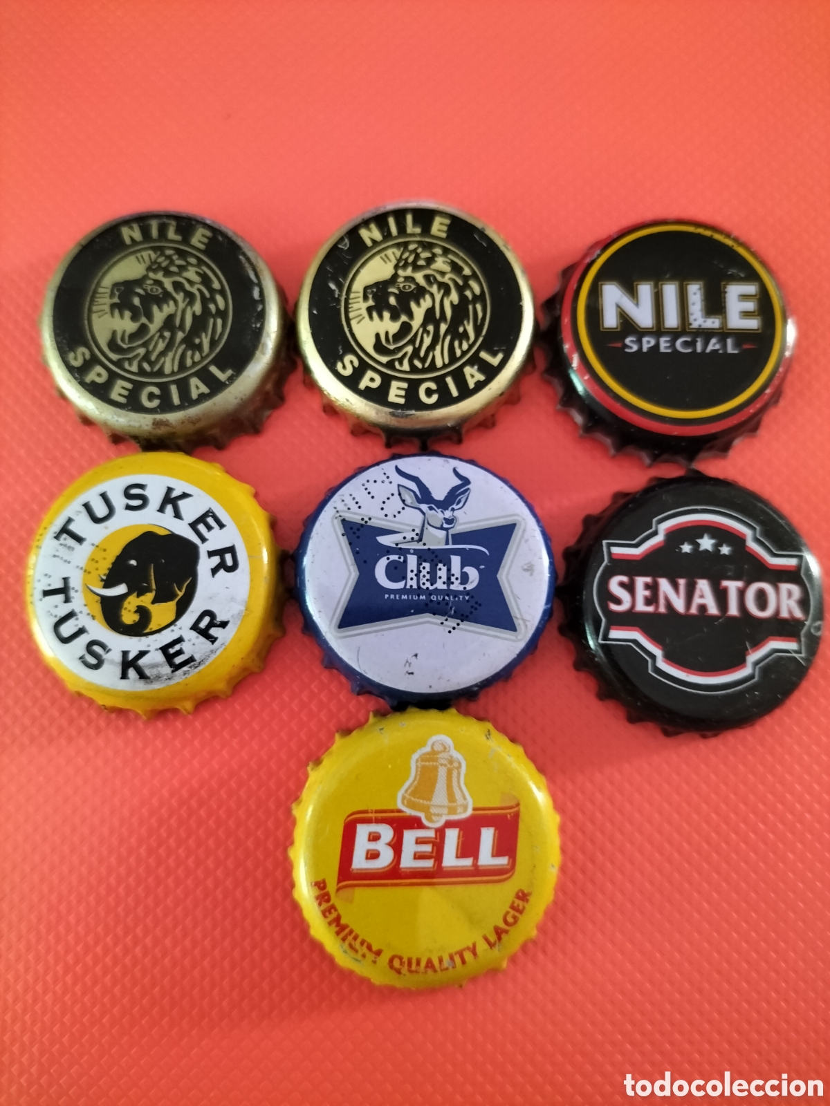 Coleccionismo de cervezas: LOTE 7 CHAPAS TAPON CORONA CERVEZA - UGANDA