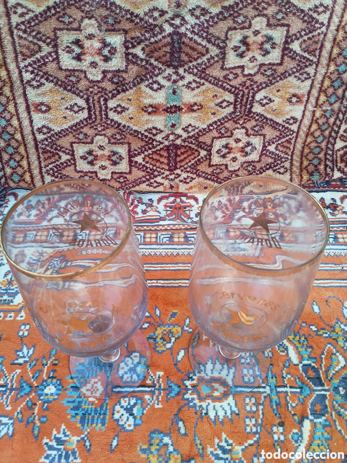 Coleccionismo de cervezas: Copas cerveza Damm dorada - Foto 2