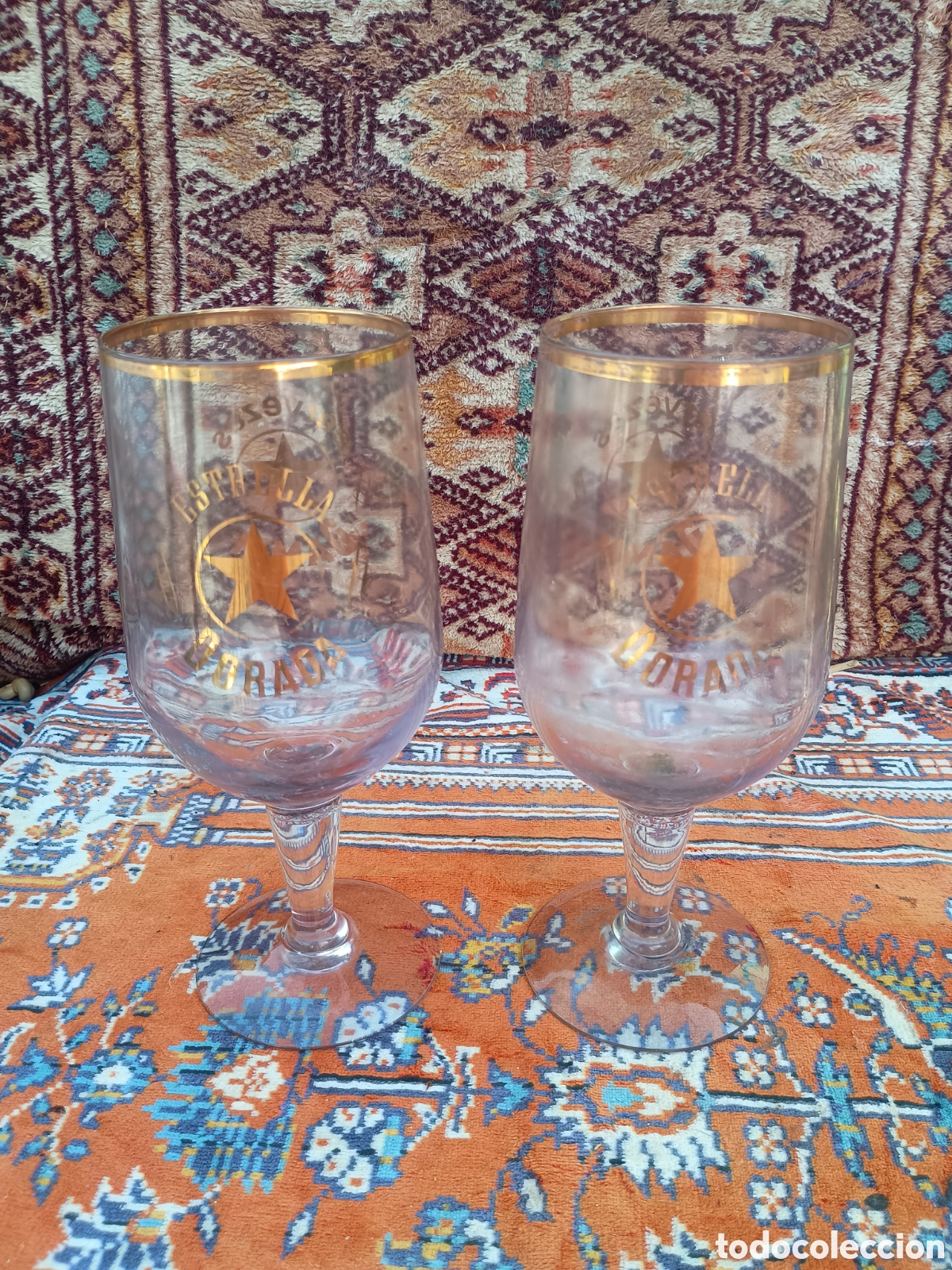 Coleccionismo de cervezas: Copas cerveza Damm dorada - Foto 3