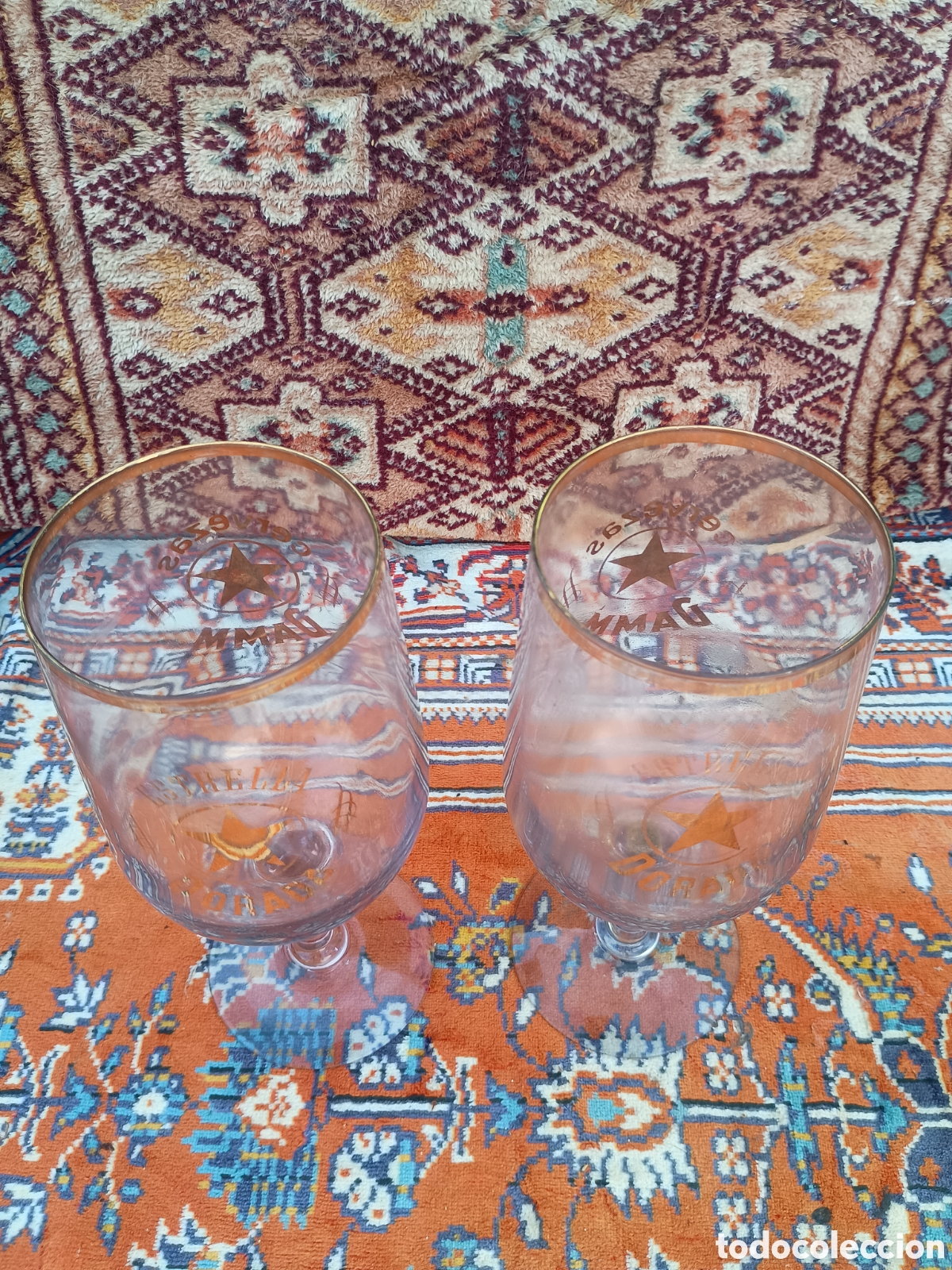 Coleccionismo de cervezas: Copas cerveza Damm dorada - Foto 4