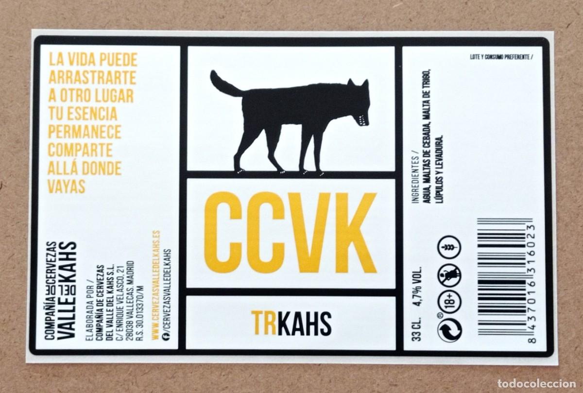 Coleccionismo de cervezas: ETIQUETA NUEVA DE CERVEZA TRKAHS DE CCVK (ESPA&Ntilde;A)