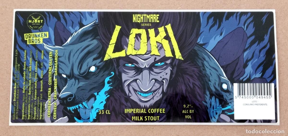 Coleccionismo de cervezas: ETIQUETA NUEVA DE CERVEZA LOKI ''IMPERIAL COFFEE & MILK STOUT'' DE DRUNKEN BROS. (ESPA&Ntilde;A)