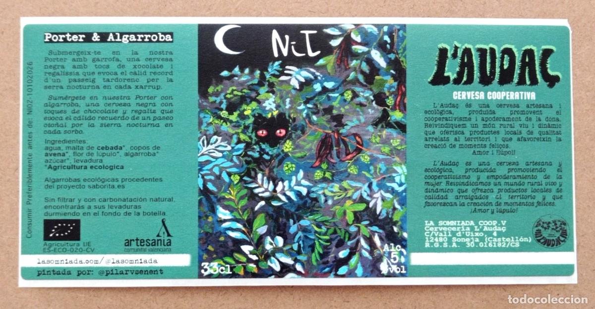 Coleccionismo de cervezas: ETIQUETA NUEVA DE CERVEZA NIT ''PORTER & ALGARROBA'' DE L'AUDA&Ccedil; (ESPA&Ntilde;A)