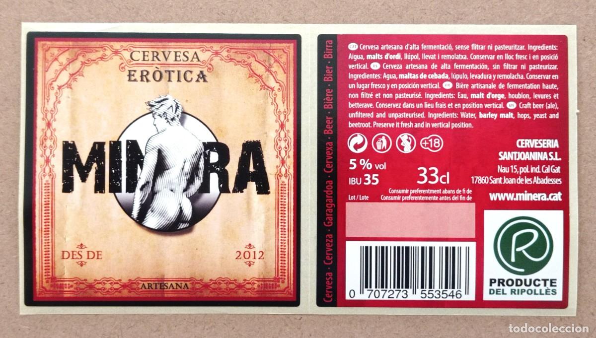 Coleccionismo de cervezas: ETIQUETA NUEVA DE CERVEZA ER&Ograve;TICA (HOMBRE) DE MINERA (ESPA&Ntilde;A)