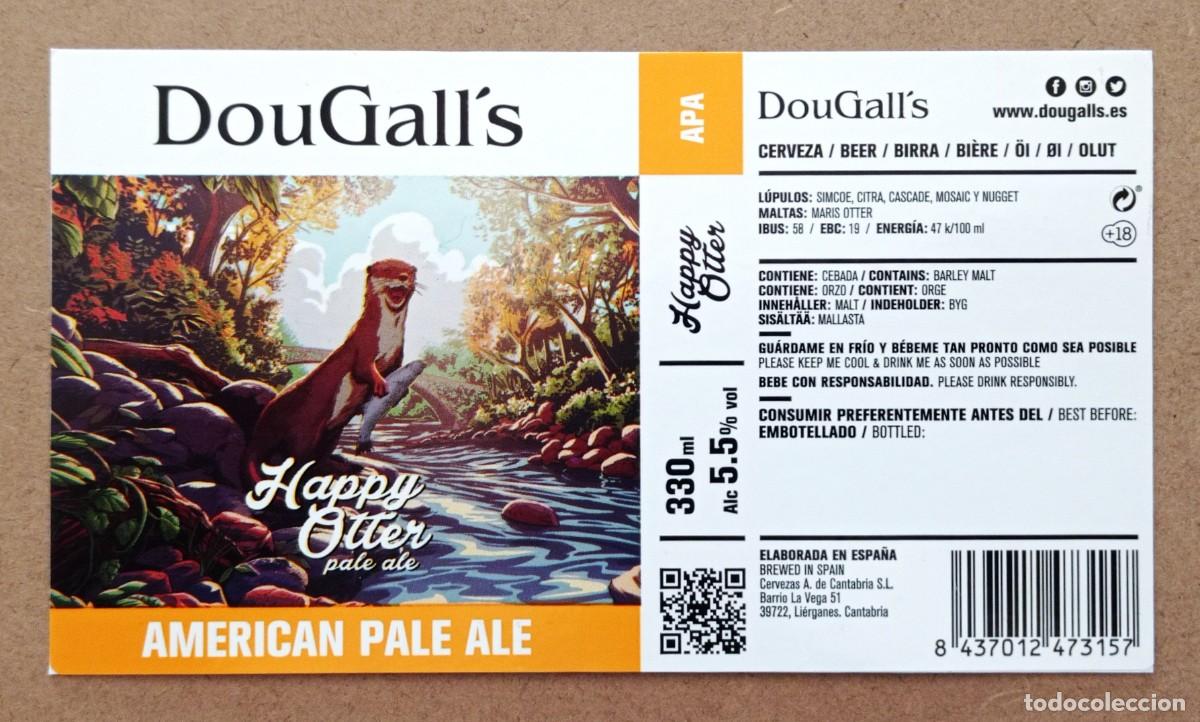 Coleccionismo de cervezas: ETIQUETA DE CERVEZA HAPPY OTTER ''PALE ALE'' DE DouGall'S (ESPA&Ntilde;A)